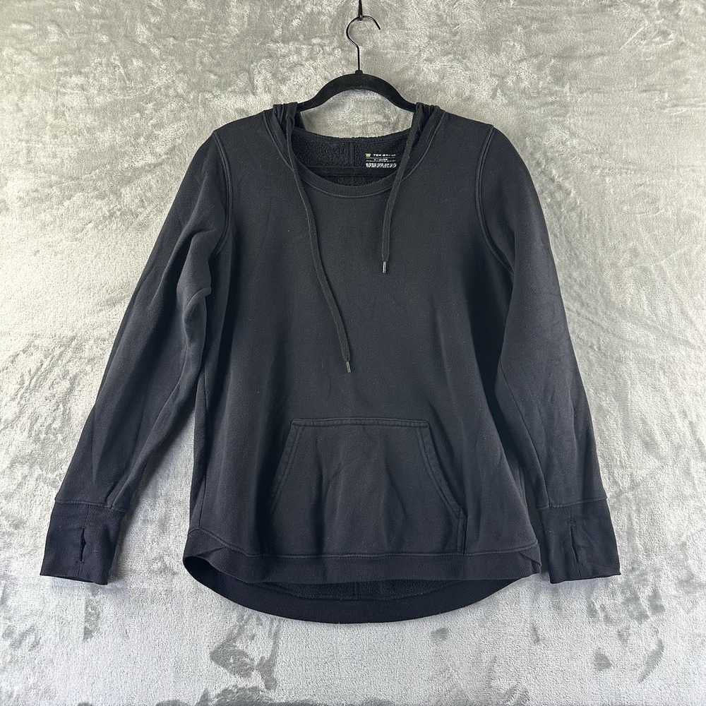 Tek Gear Sweater Women's M Black Cotton Blend Hood Kangaroo Pocket